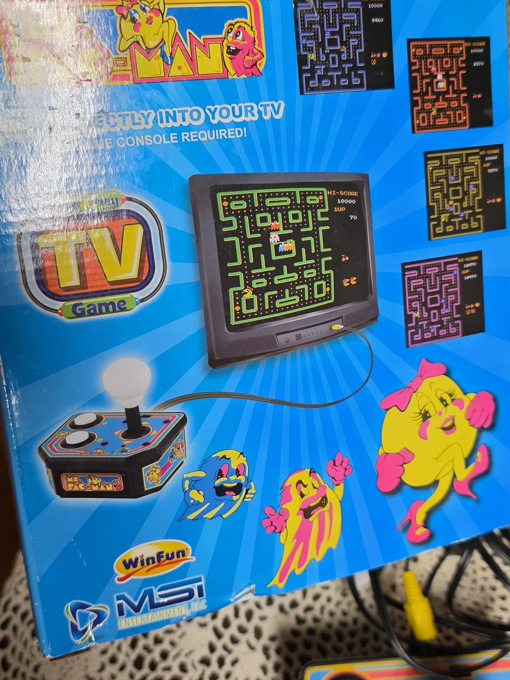 Ms. Pac-Man 1993 Blue Mini Arcade Joystick Controller